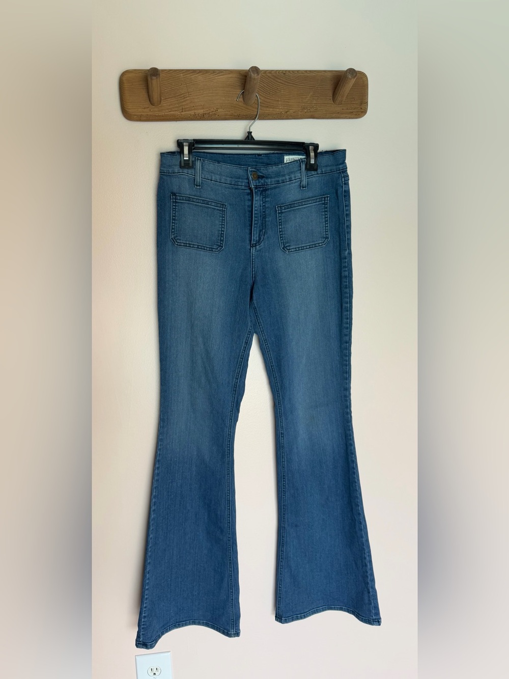 Pistola Women's Flare Blue Jeans with Front Patch Pockets - Size 29 Waist